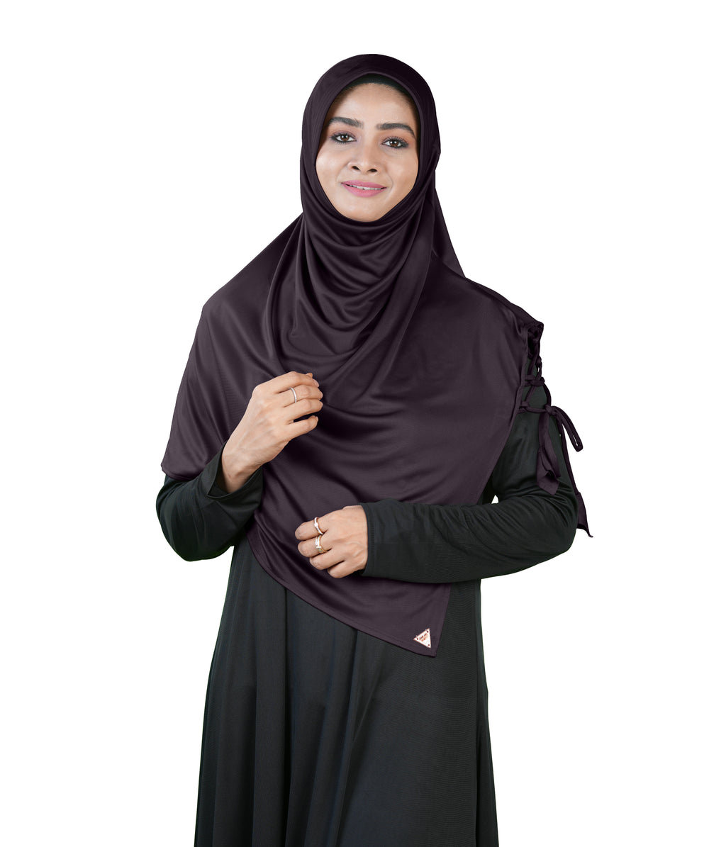 Mehar Famya Elegant Modest Hijab with Lace-Up Shoulder