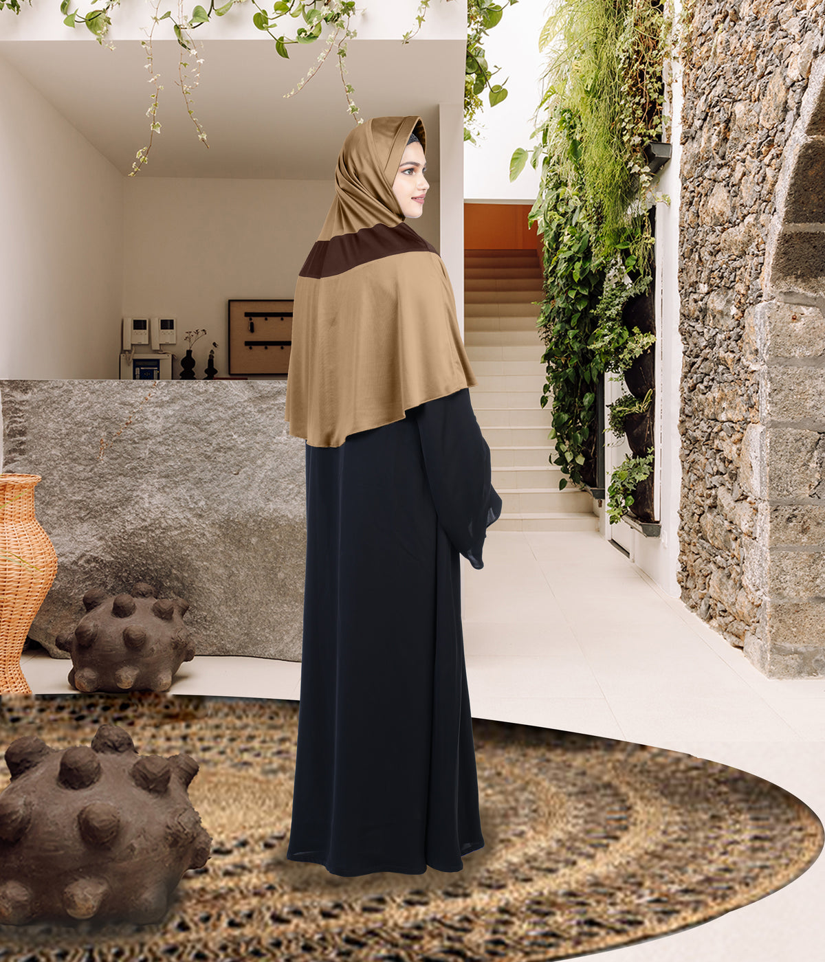 Mehar Shakira Elegant Dual-Tone Knot Hijab