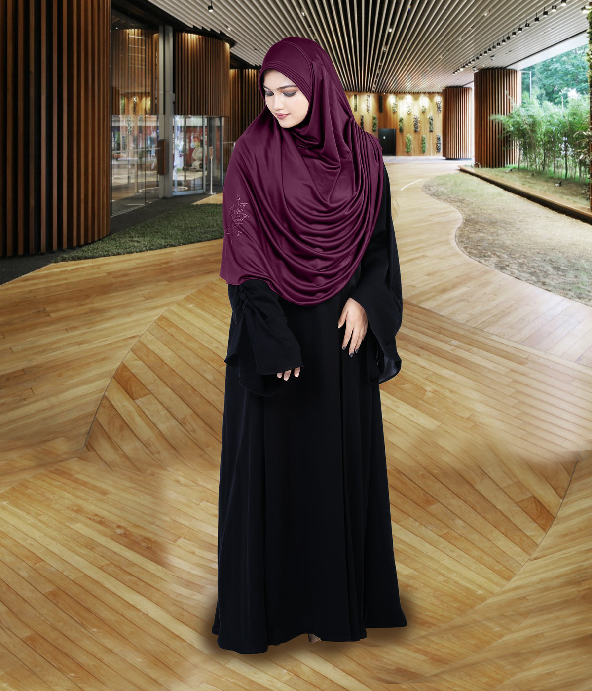 Mehar Hijab's Glamour in Modesty Fazluna Sigle side Frill Hijab XL