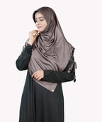 Mehar Famya Elegant Modest Hijab with Lace-Up Shoulder