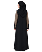 Mehar Little Zarah Kids Abaya with Matching Shawl | Elegant Grain Design | Shoul