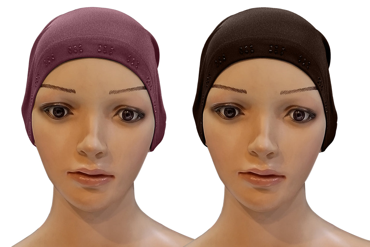 Mehar Hijab Women's Hair Bonnet SD Cap (set of 2)