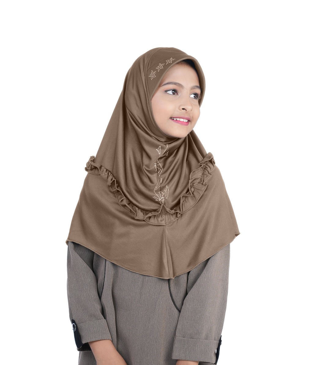 Mehar Little Nidha Hijab for Girls – Embellished with Embroidery & Stone