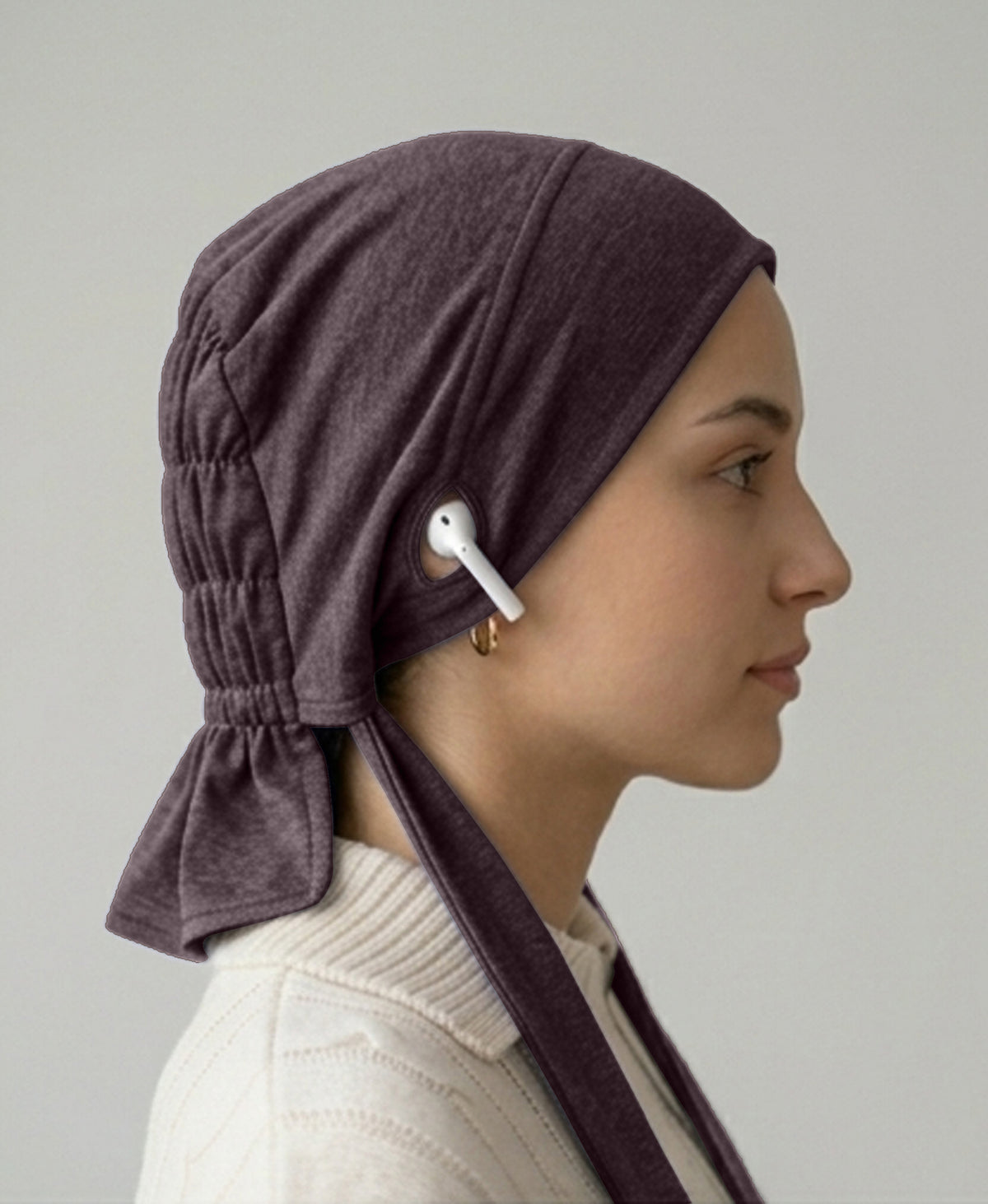Dr. Ayesha Volume Tail Cap,Stretch Hijab with Stethoscope Ear Hole.Breat