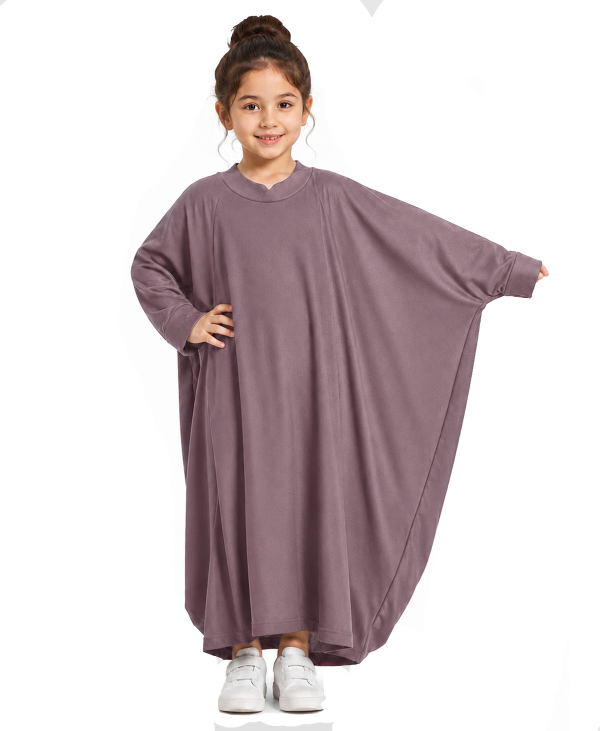 Little Mehariya Kids Lycra Abaya for Girls – Modest Batwing Sleeve Dress