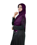 Mehar Famya Elegant Modest Hijab with Lace-Up Shoulder