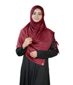 Mehar Famya Elegant Modest Hijab with Lace-Up Shoulder