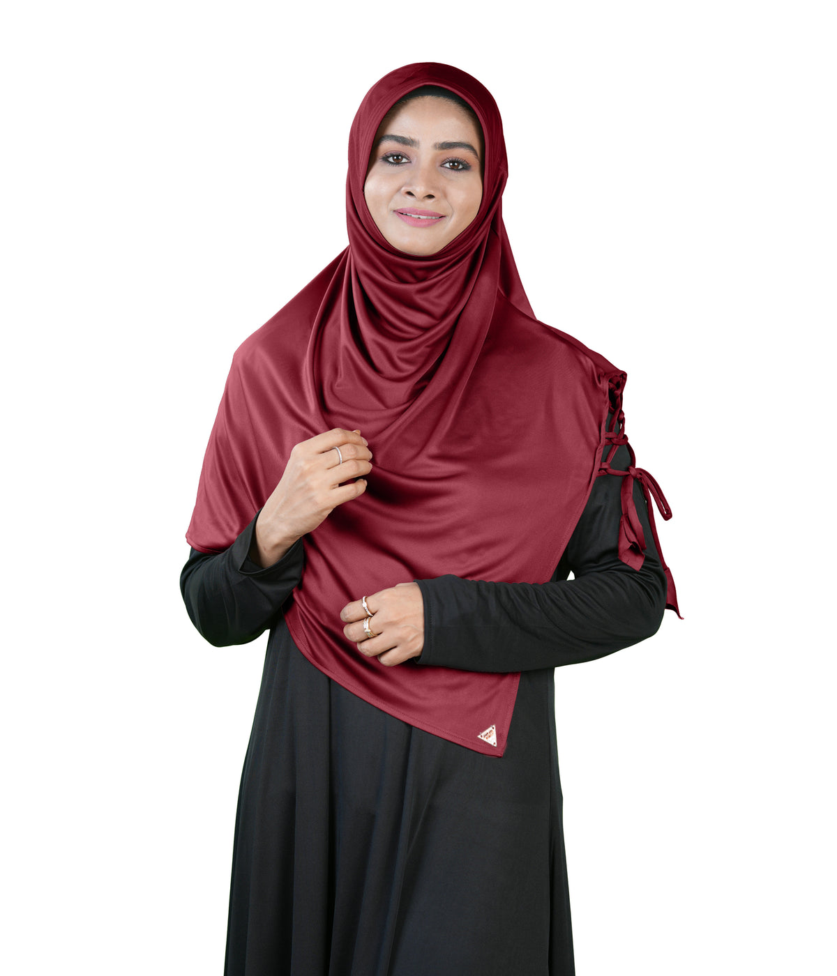 Mehar Famya Elegant Modest Hijab with Lace-Up Shoulder