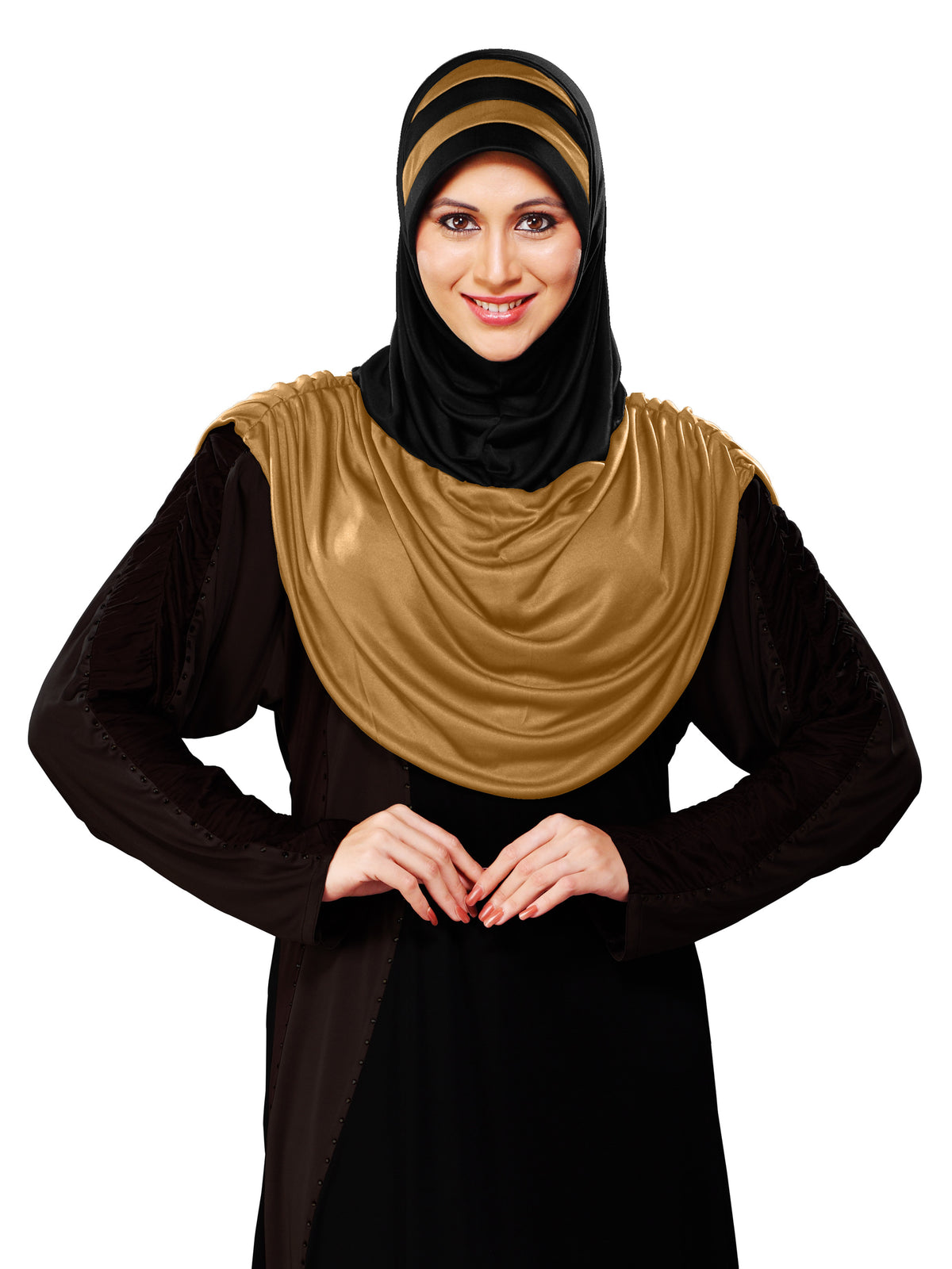 WOMEN'S STYLISH DUAL TONE AFEEFA HIJAB BLACK AND GREY