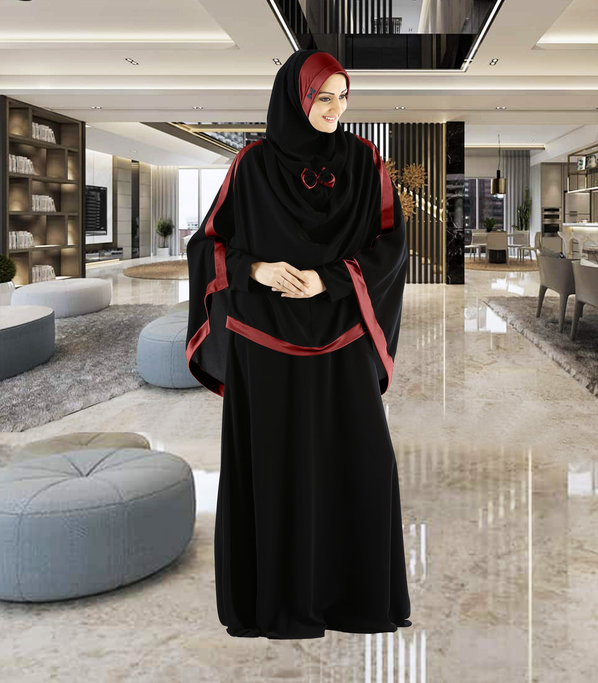 Modest Women's Stylish Soft Rich Crepe Long Hijab GHANIA KHIMAR
