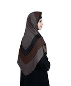 Dilsha Tri-Color Layered Hijab Elegant Modest Wear Soft Fabric Hijab