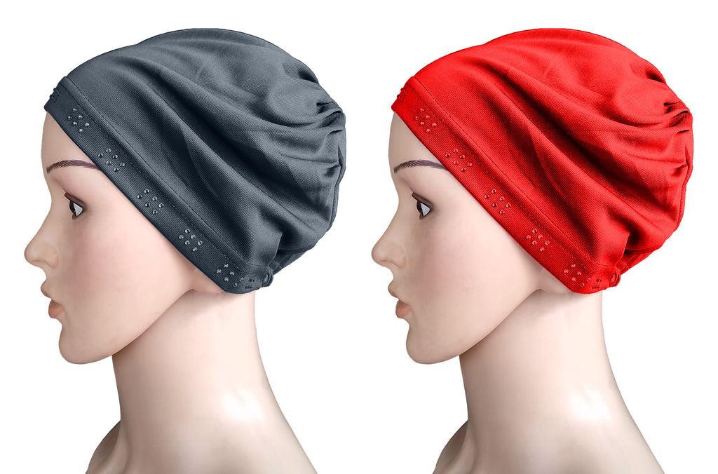 Mehar Hijab Women's Hair Bonnet SD Cap (set of 2)