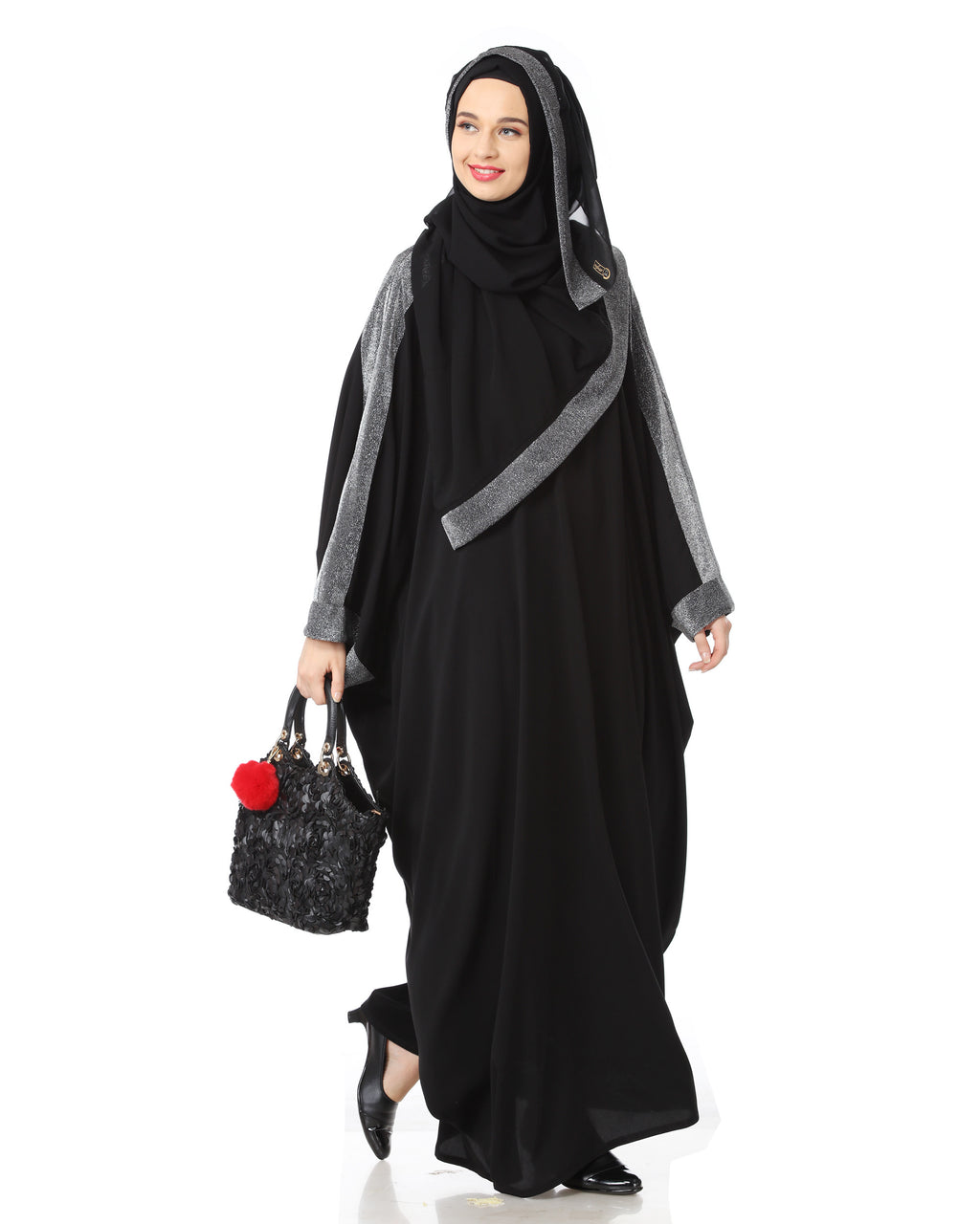 Women's Designed elegant Look SHEHARBANO feel good abaya BLACK