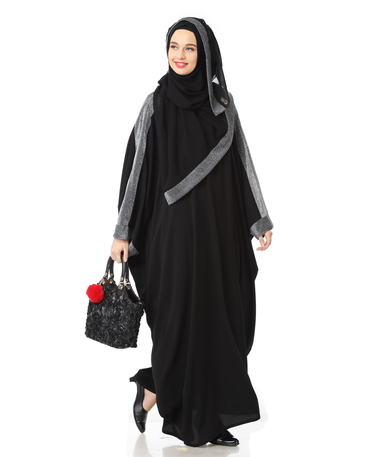 Women's Designed elegant Look SHEHARBANO feel good abaya BLACK