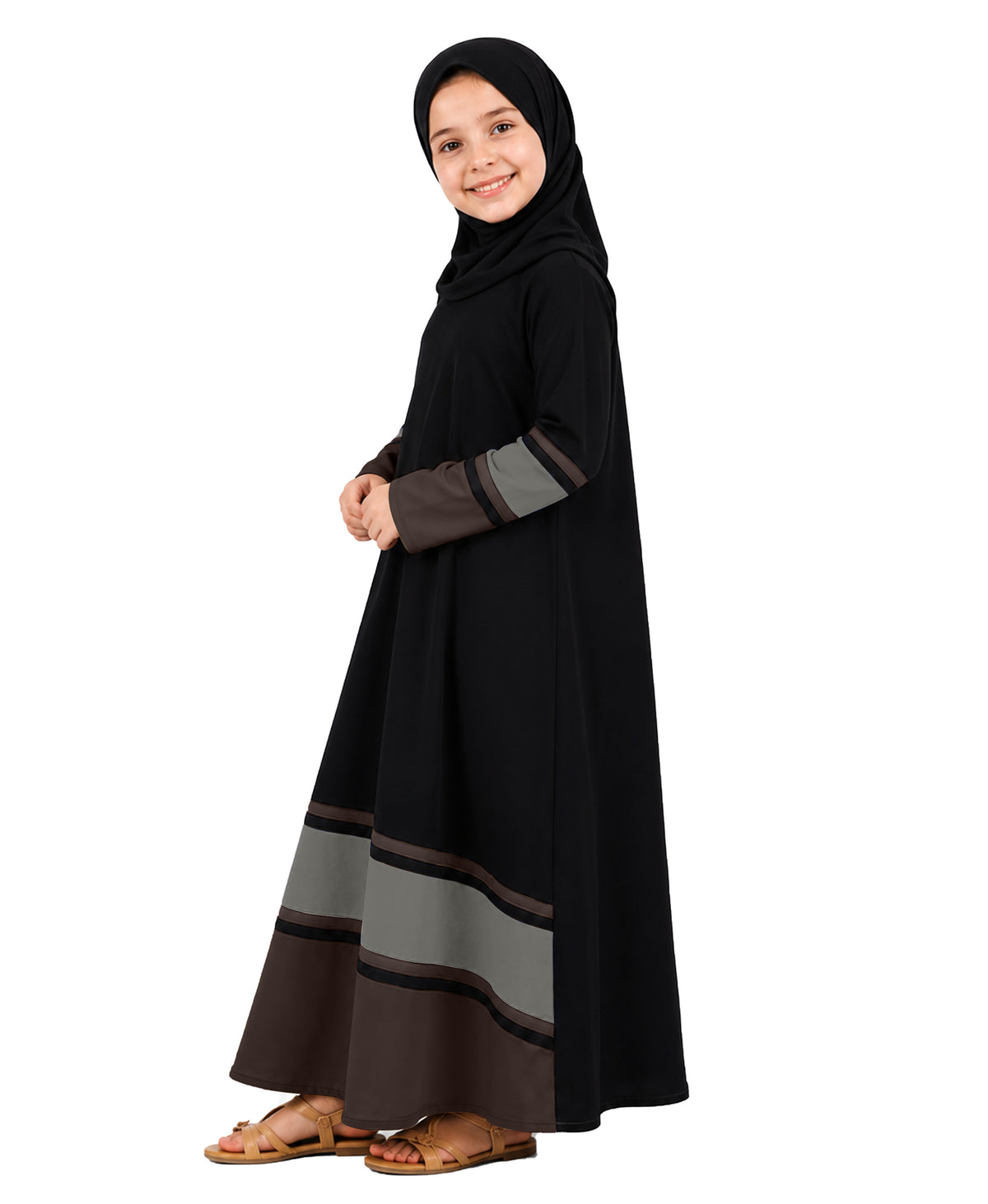 Mehar Little Shaheen Kids Abaya | Premium Lycra Crepe Islamic Dress for Girls