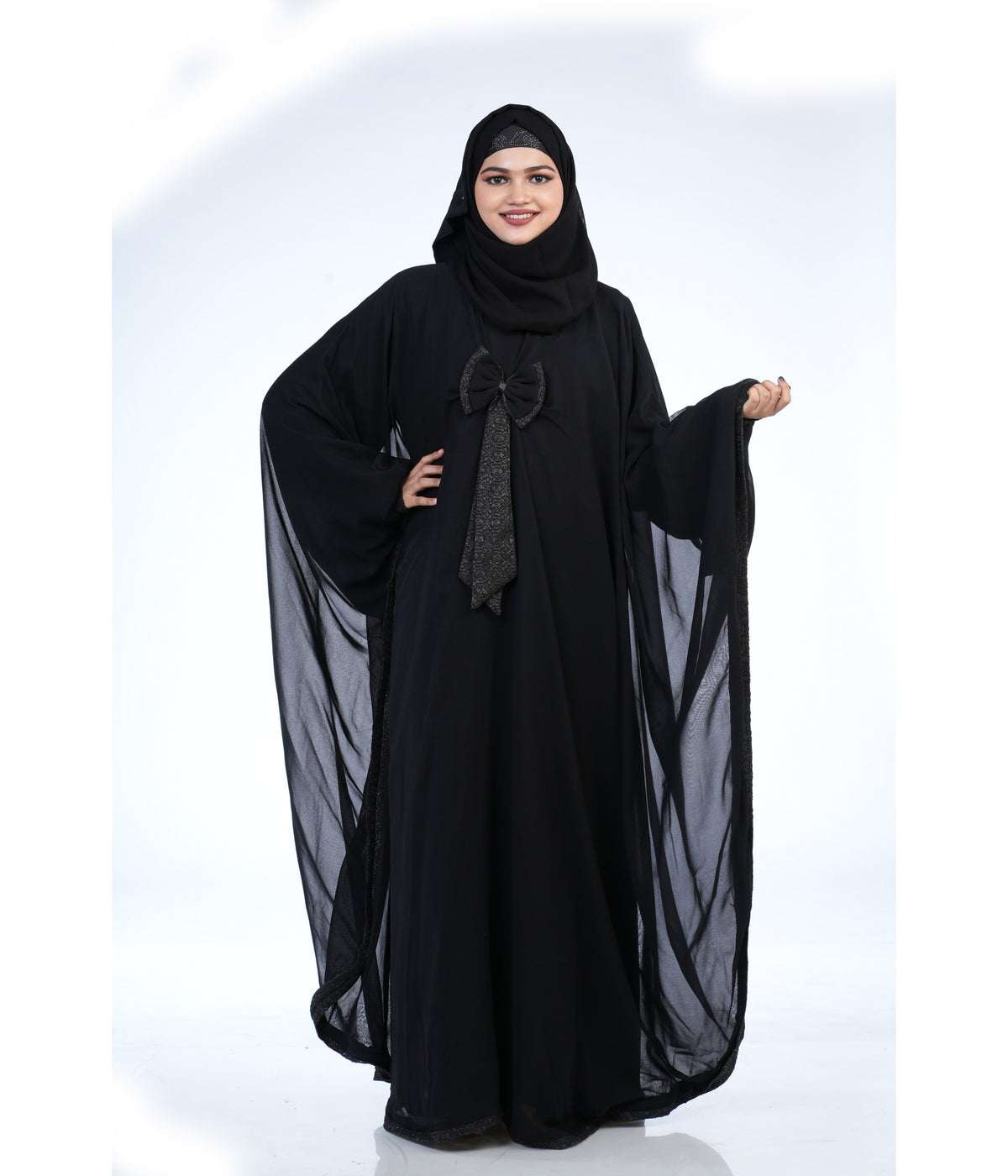 Mehar Premium Stylish Zada Abaya Full Set(3 pice)