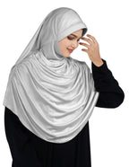 Modest Women's Fleeted Stylish Feel Good Fabric FAEEZAH Hijab Silver