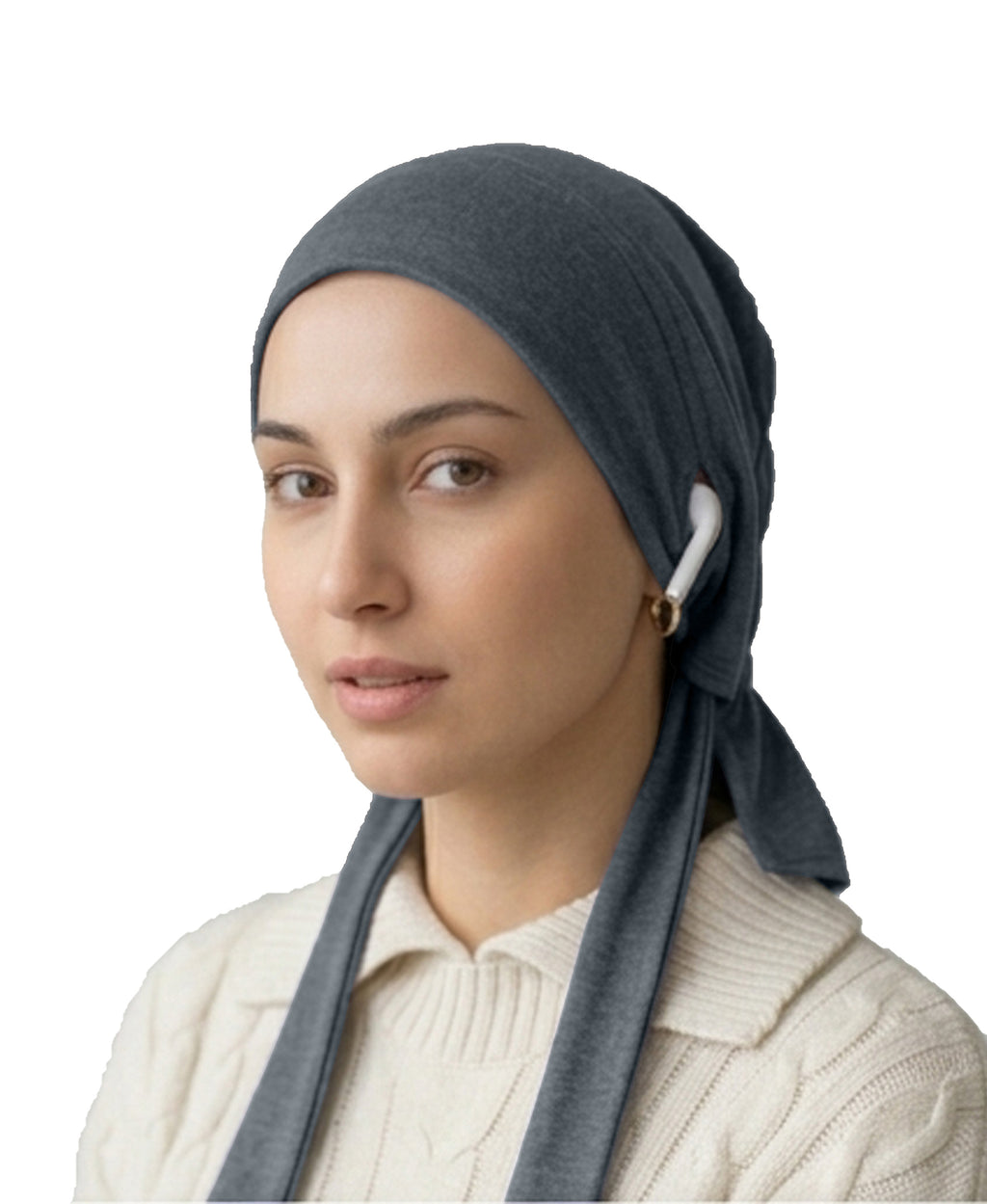 Dr. Ayesha Volume Tail Cap,Stretch Hijab with Stethoscope Ear Hole.Breat