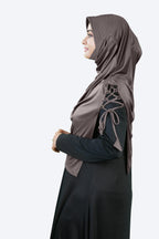 Mehar Famya Elegant Modest Hijab with Lace-Up Shoulder