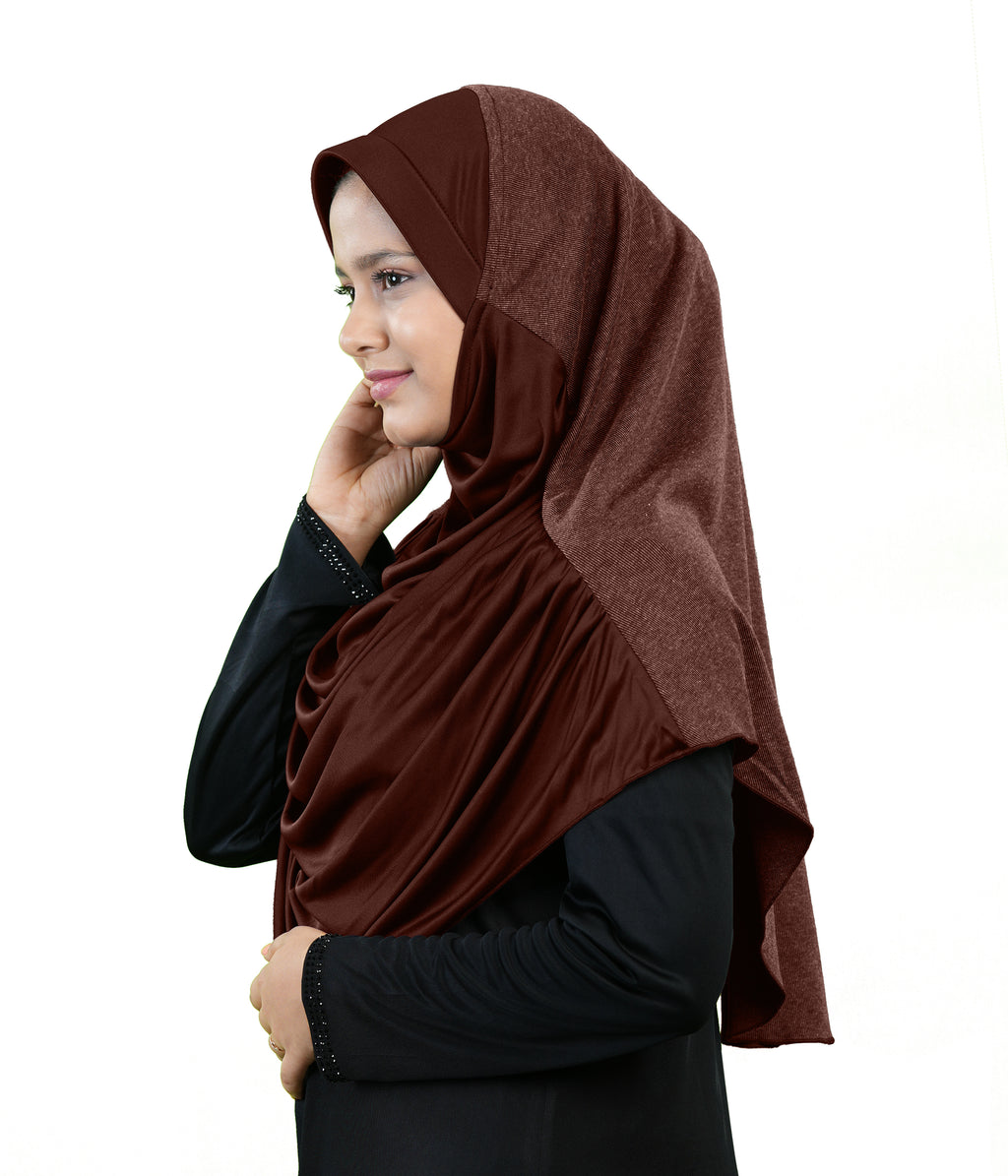 Mehar Faeezah DD Hijab – Dual-Drape Two-Tone Layered Hijab for Modest Elegance