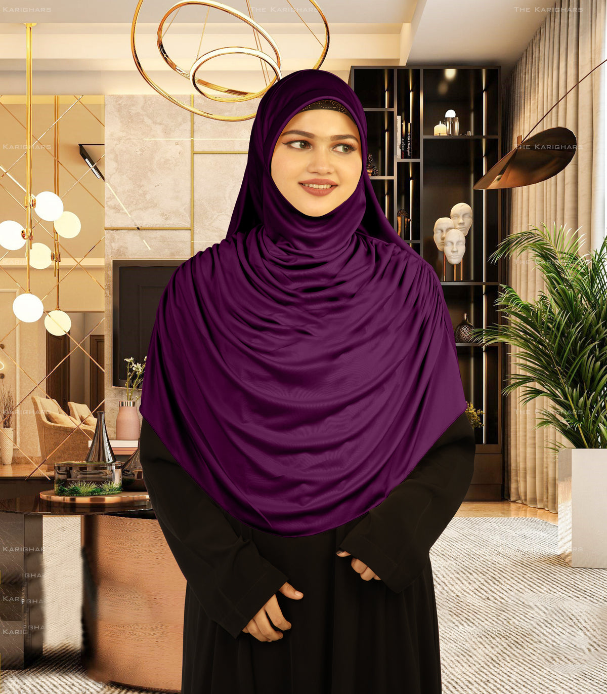 Modest Women's Designed Fleeted Stylish Feel Good Fabric FAEEZAH HIJAB WINE