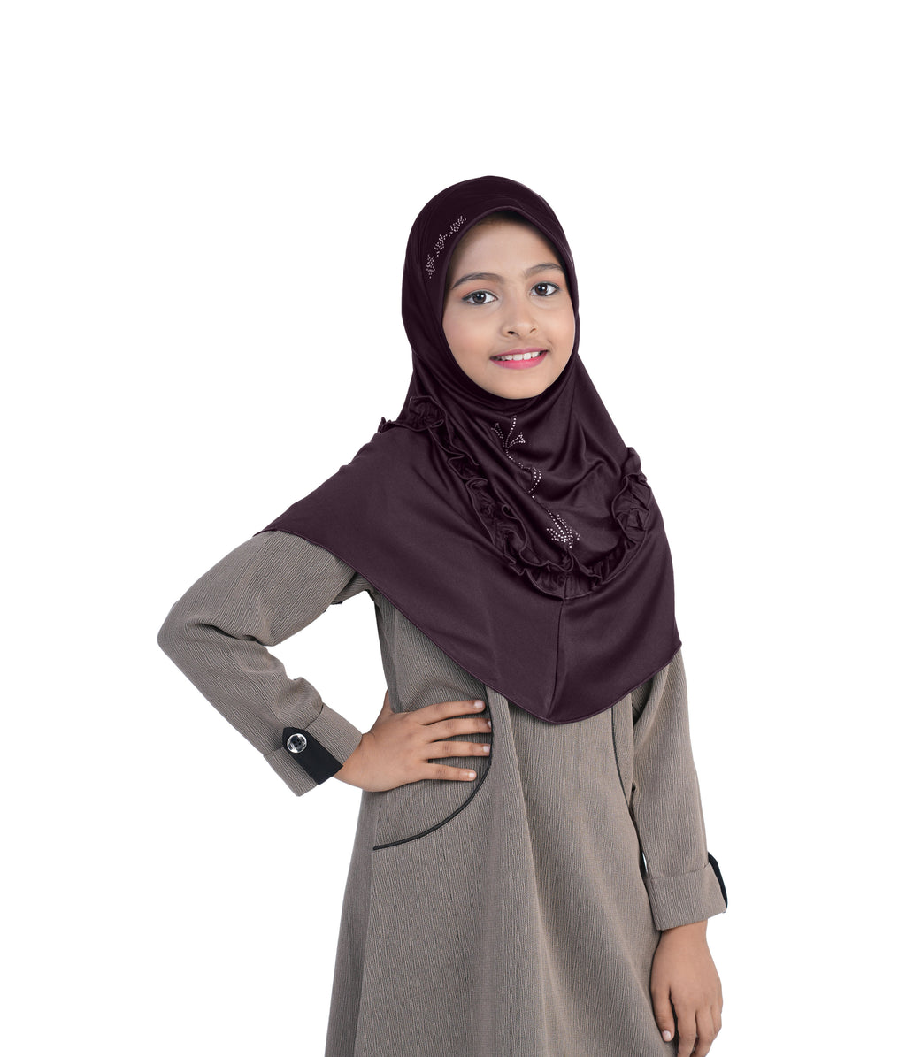 Mehar Little Nidha Hijab for Girls – Embellished with Embroidery & amp S