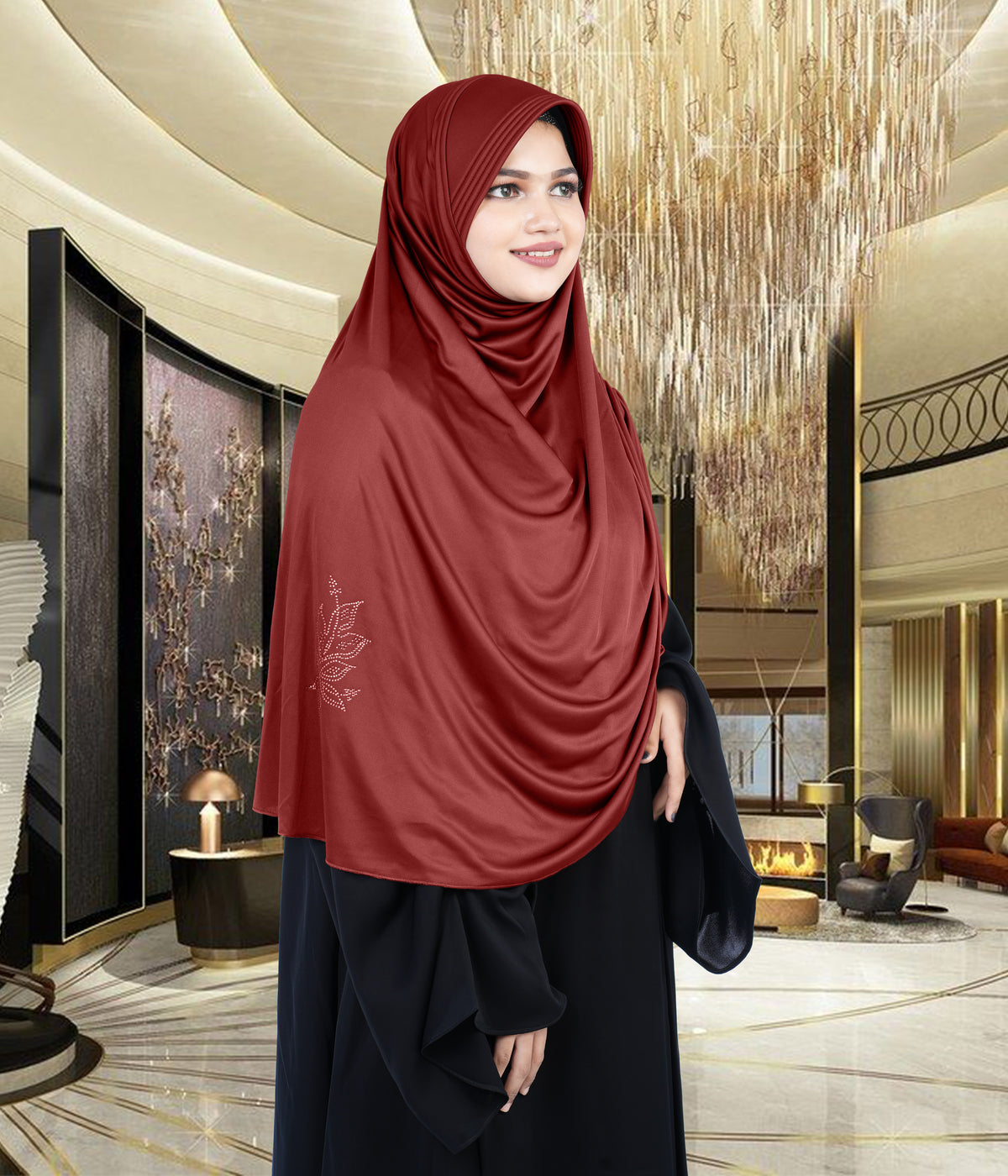 Mehar Hijab's Glamour in Modesty Fazluna Sigle side Frill Hijab XL