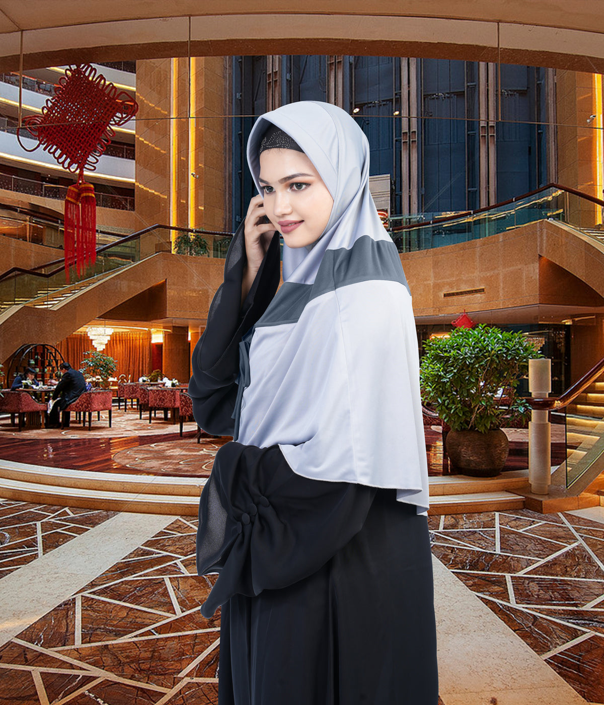 Mehar Shakira Elegant Dual-Tone Knot Hijab