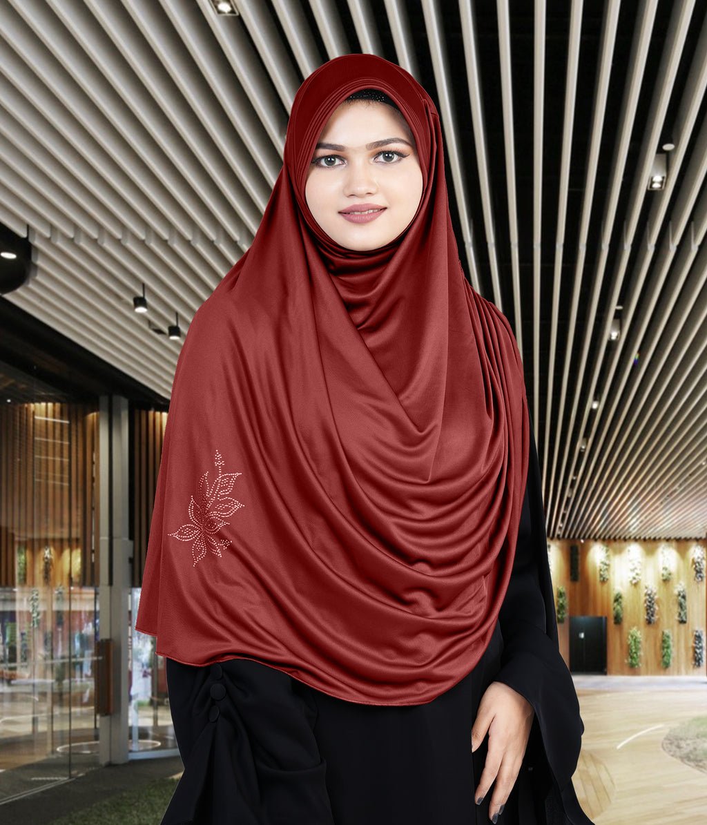 Mehar Hijab's Glamour in Modesty Fazluna Sigle side Frill Hijab XL