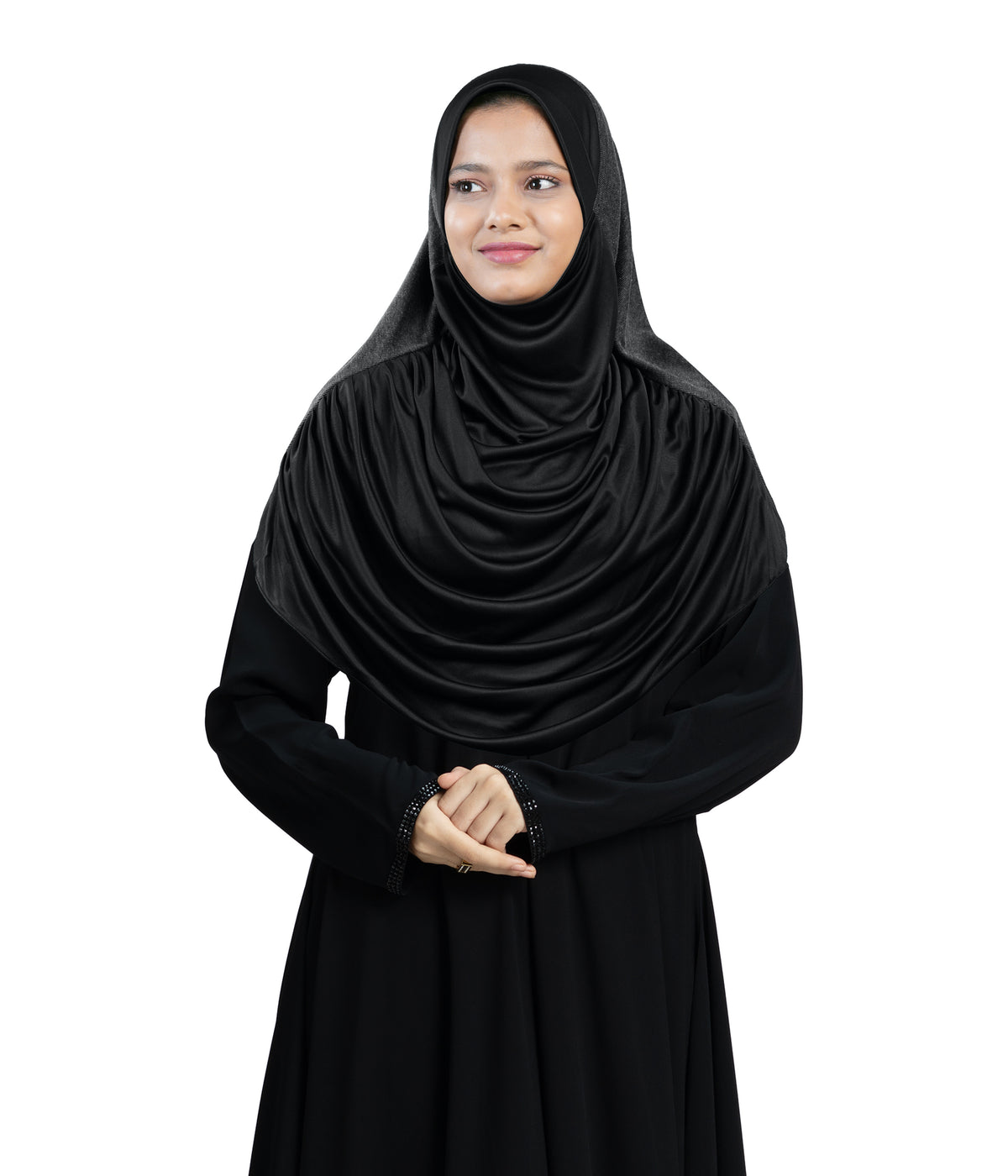 Mehar Faeezah DD Hijab – Dual-Drape Two-Tone Layered Hijab for Modest Elegance