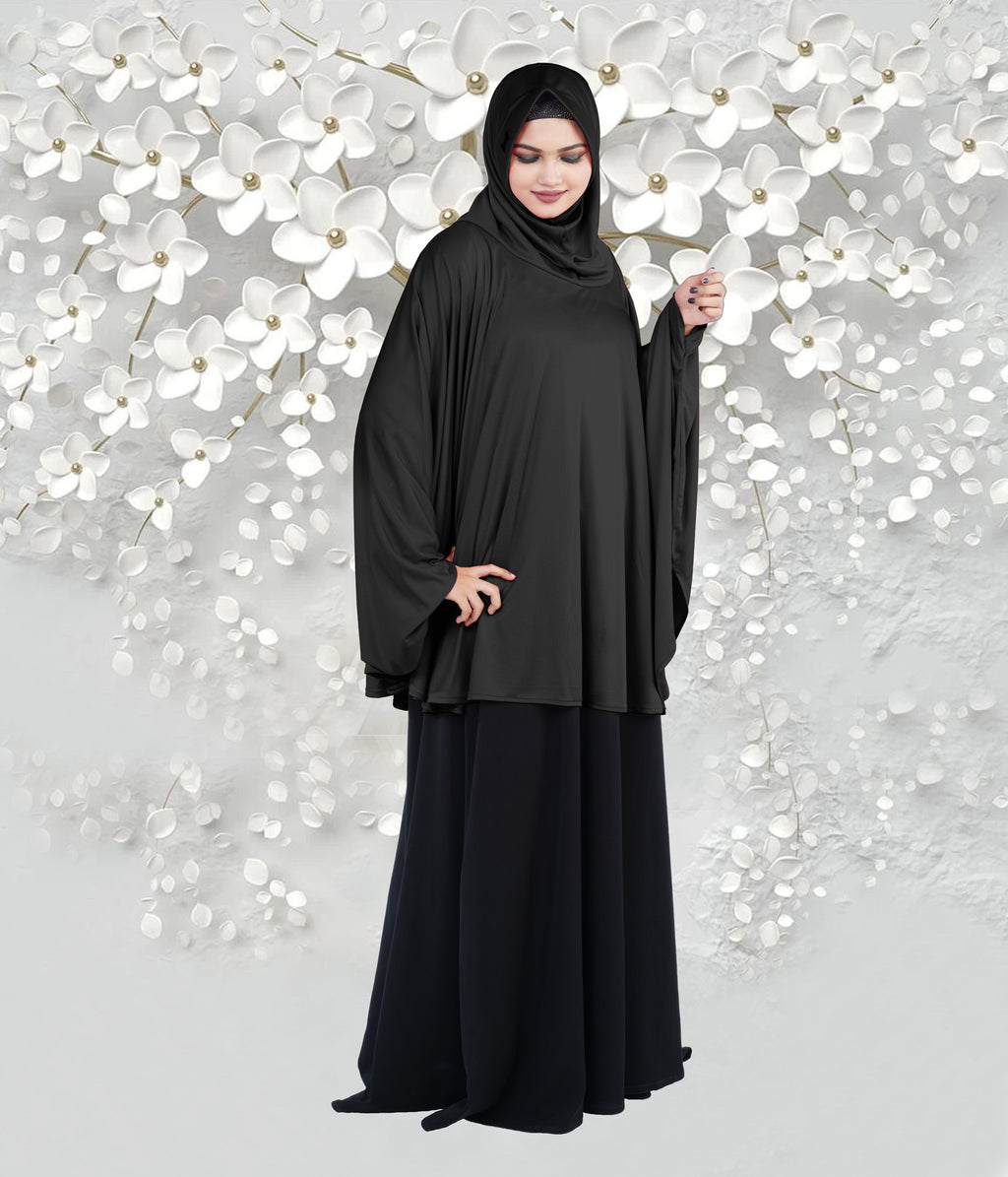 Women's Stylish Soft Rich Polyester Fabric Hanana Sleeve Hijab F Size