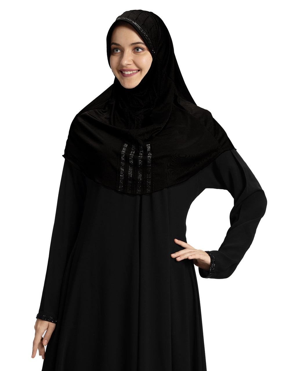 Modest Fashion Women's Soft feel good Fabric Manal Hijab Black