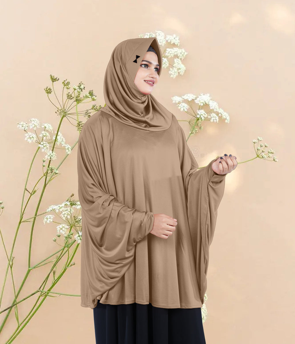 Women's Stylish Soft Rich Polyester Fabric Hanana Sleeve Hijab F Size