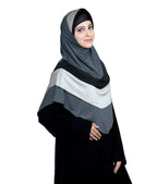 Dilsha Tri-Color Layered Hijab Elegant Modest Wear Soft Fabric Hijab