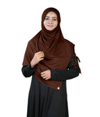 Mehar Famya Elegant Modest Hijab with Lace-Up Shoulder