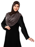 WOMEN'S STYLISH DUAL TONE AFEEFA HIJAB BLACK AND GREY