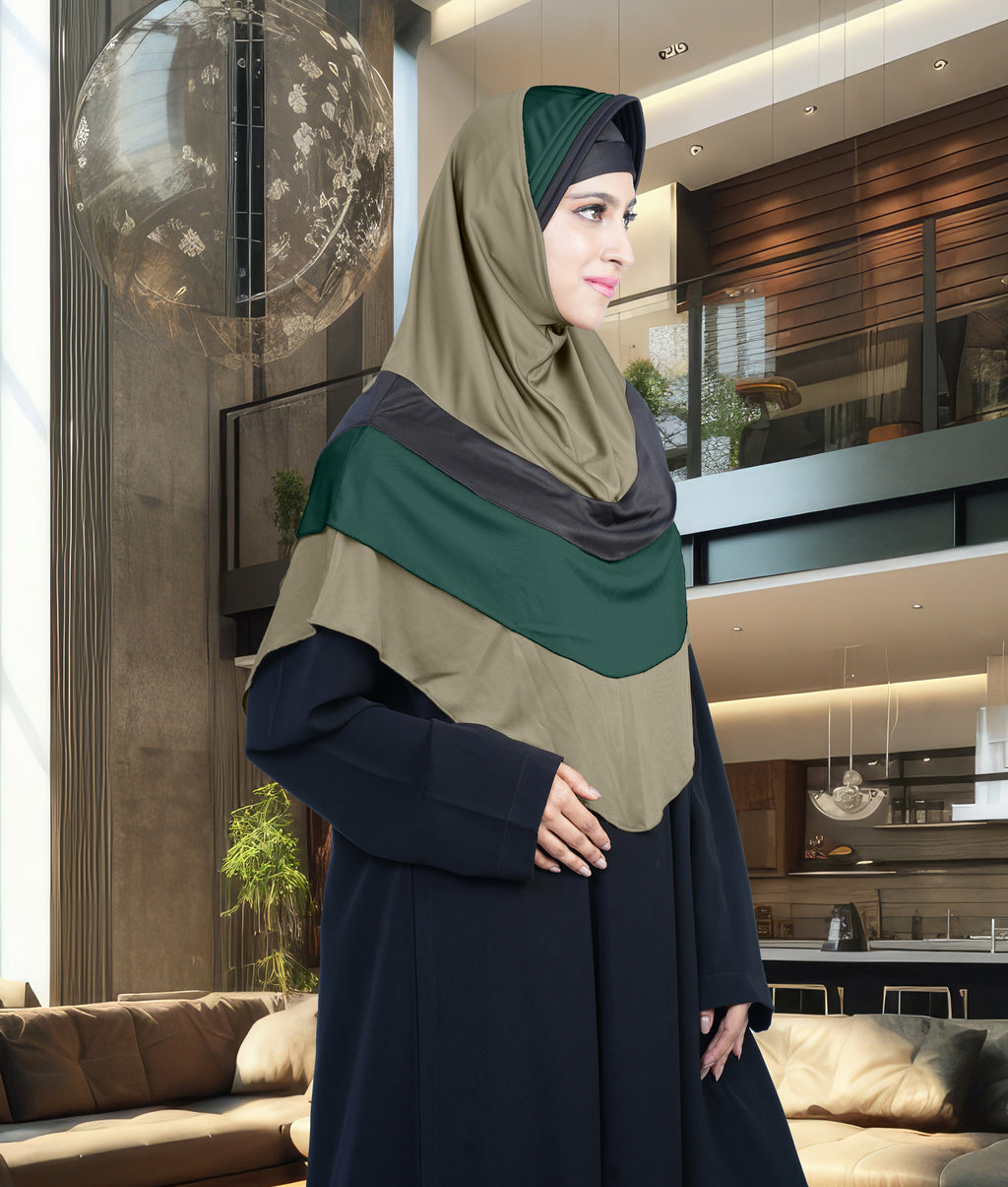 Mehar Hijab's Modest Women's Stylish Designs Layered Elegance Mehar Hijab' Hijab