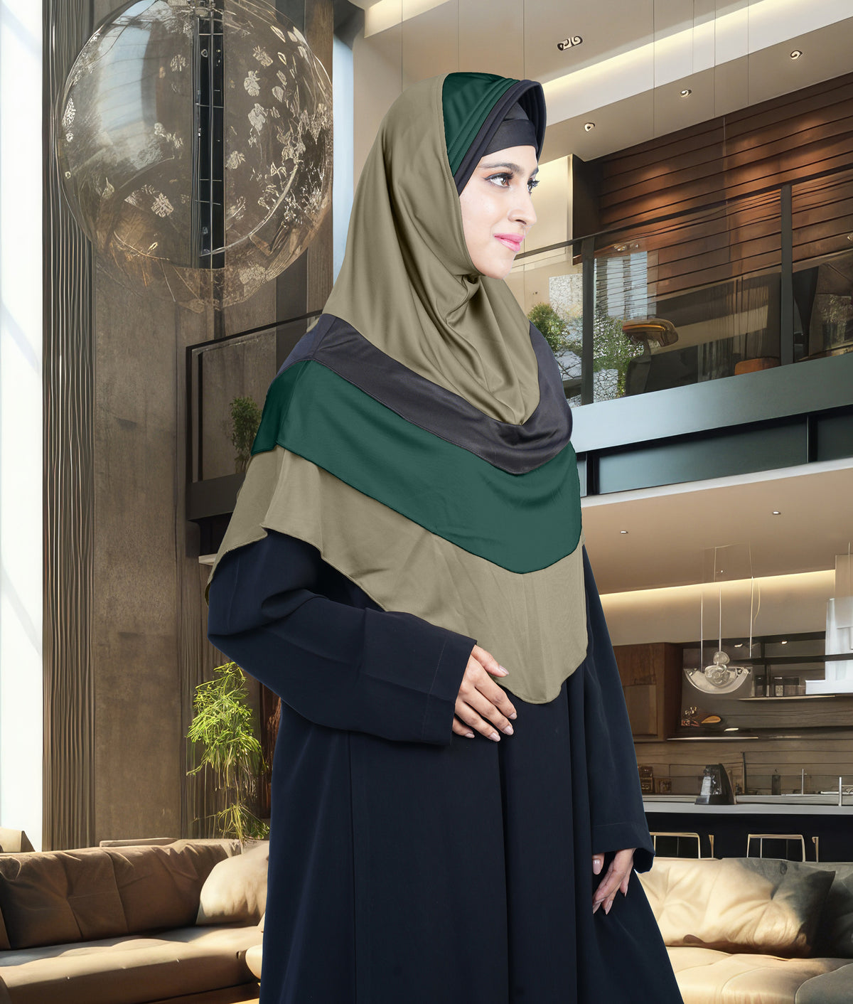 Mehar Hijab's Modest Women's Stylish Designs Layered Elegance Mehar Hijab' Hijab
