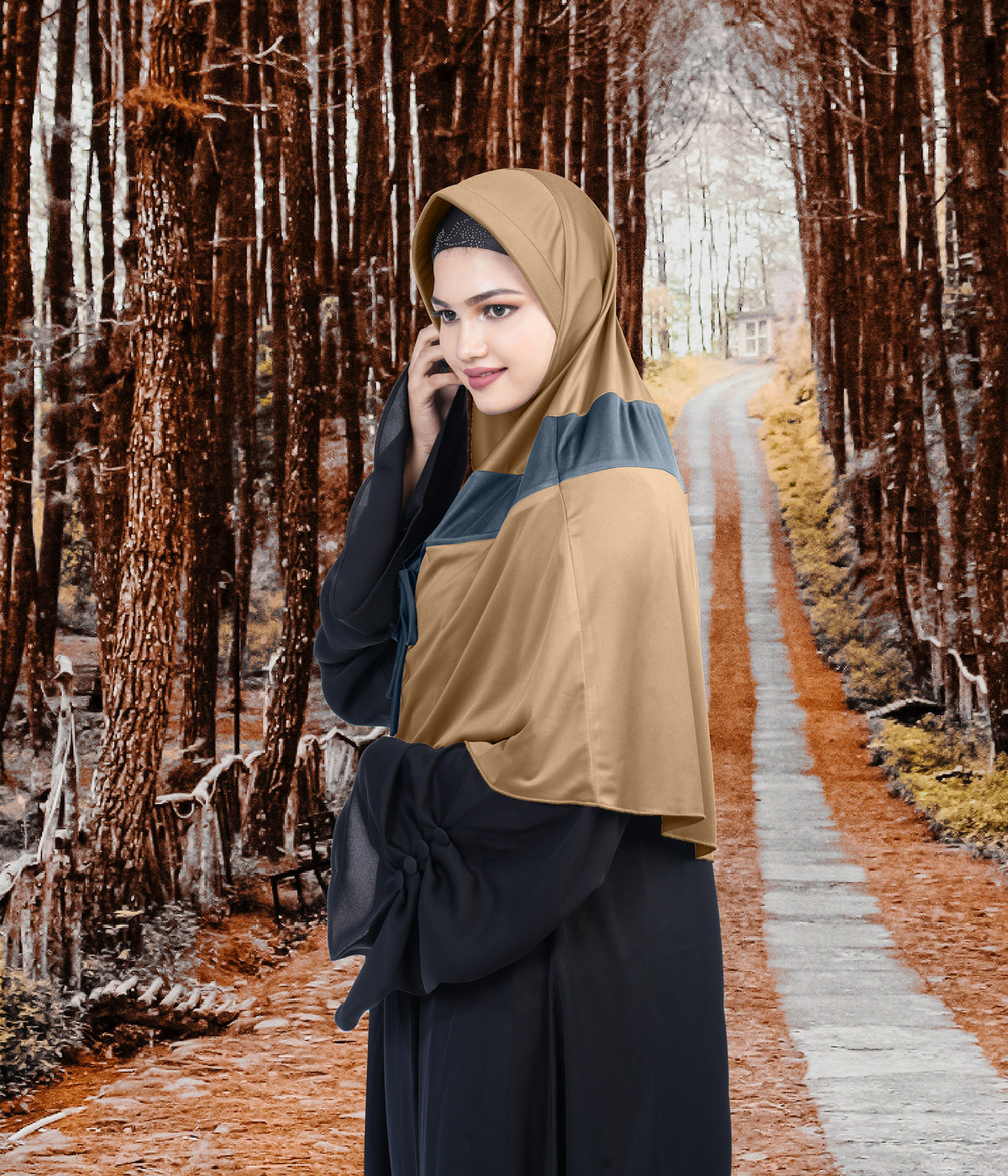 Mehar Shakira Elegant Dual-Tone Knot Hijab