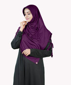 Mehar Famya Elegant Modest Hijab with Lace-Up Shoulder