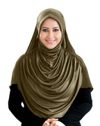 Modest Women's Fleeted Stylish Feel Good Fabric FAEEZAH Hijab Olive
