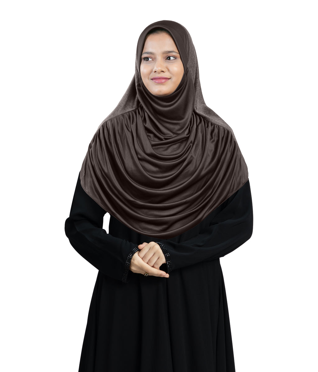 Mehar Faeezah DD Hijab – Dual-Drape Two-Tone Layered Hijab for Modest Elegance