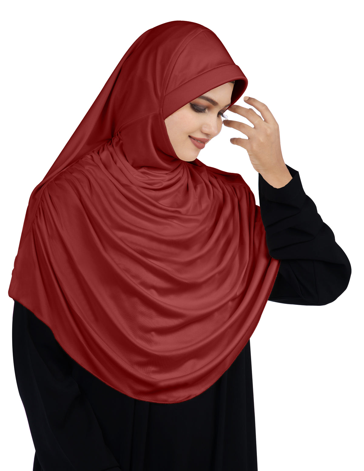Modest Women's Fleeted Stylish Feel Good Fabric FAEEZAH Hijab Dark Maroon