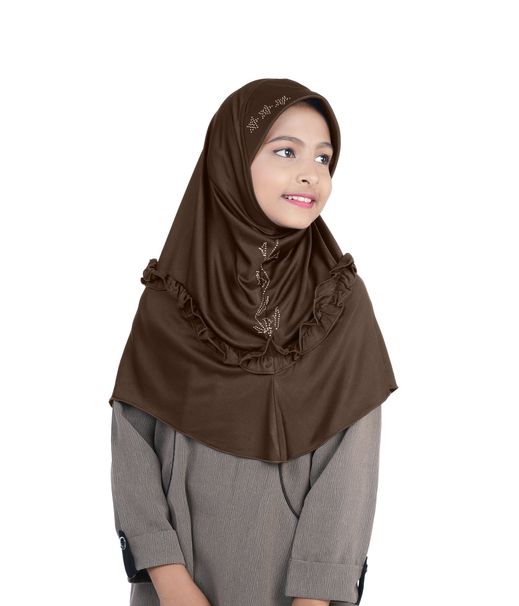 Mehar Little Nidha Hijab for Girls – Embellished with Embroidery & Stone