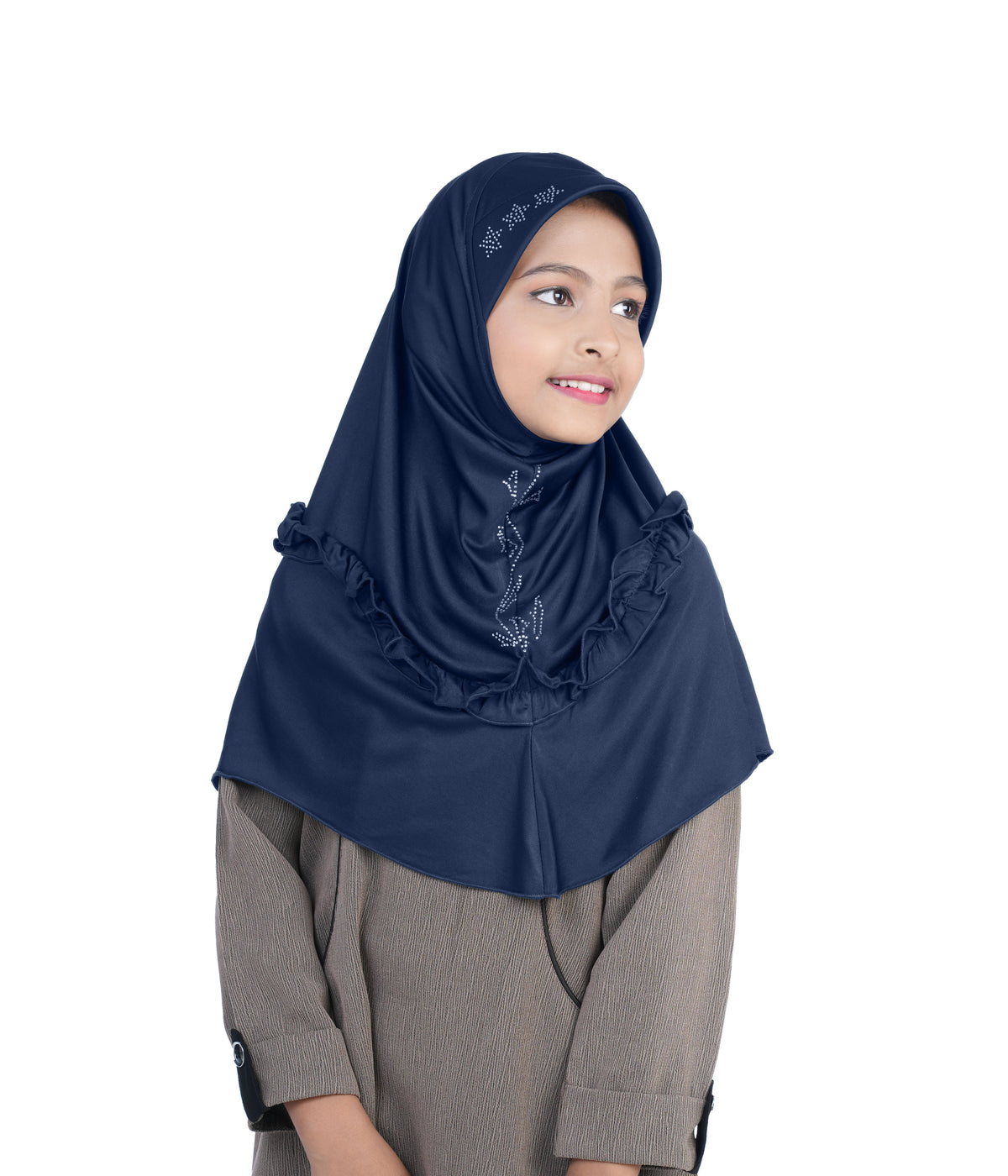 Mehar Little Nidha Hijab for Girls – Embellished with Embroidery & amp S