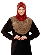 WOMEN'S STYLISH DUAL TONE AFEEFA HIJAB BLACK AND GREY