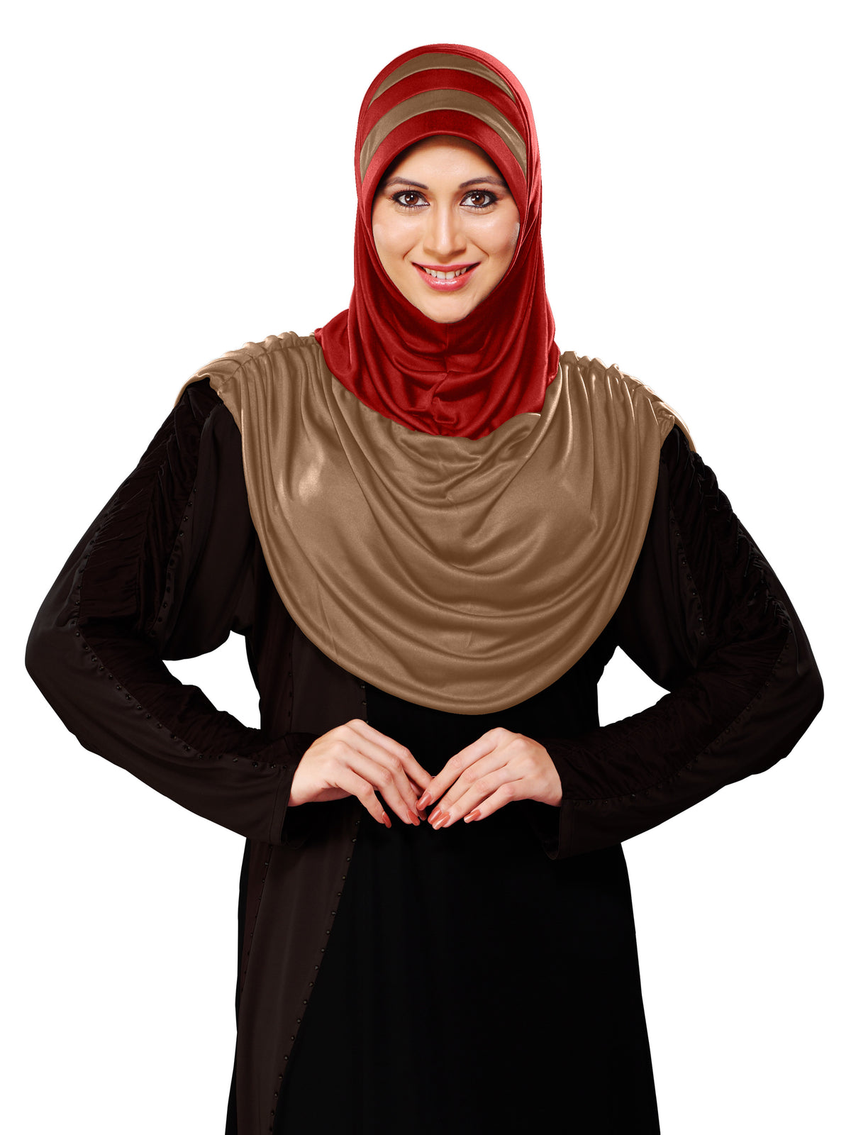 WOMEN'S STYLISH DUAL TONE AFEEFA HIJAB BLACK AND GREY