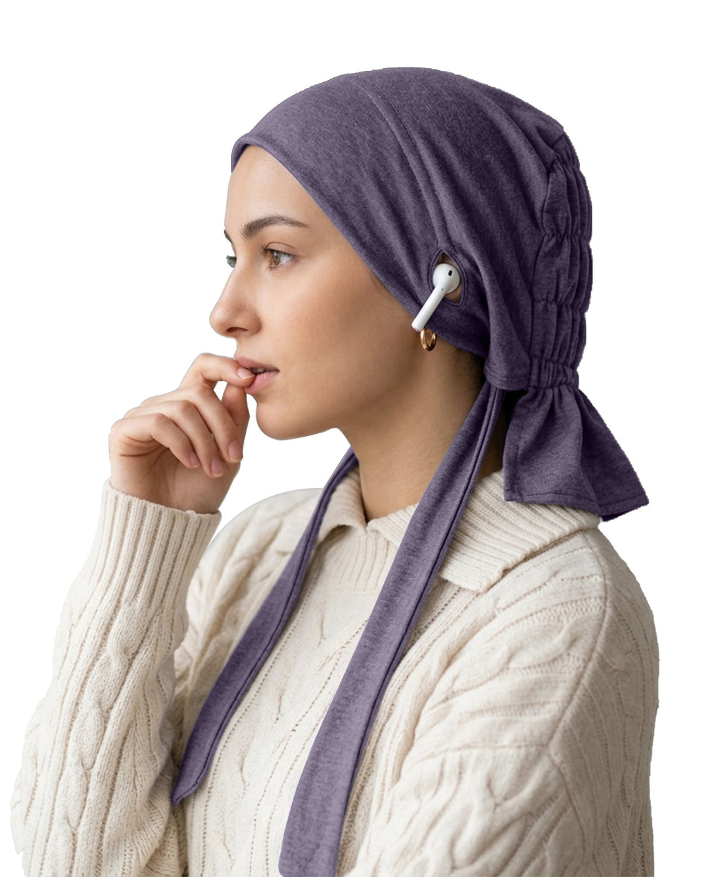 Dr. Ayesha Volume Tail Cap,Stretch Hijab with Stethoscope Ear Hole.Breat
