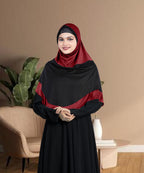 Mehar Dual-Tone Layered Elegance-Coverage-Comfort Razia Hijab