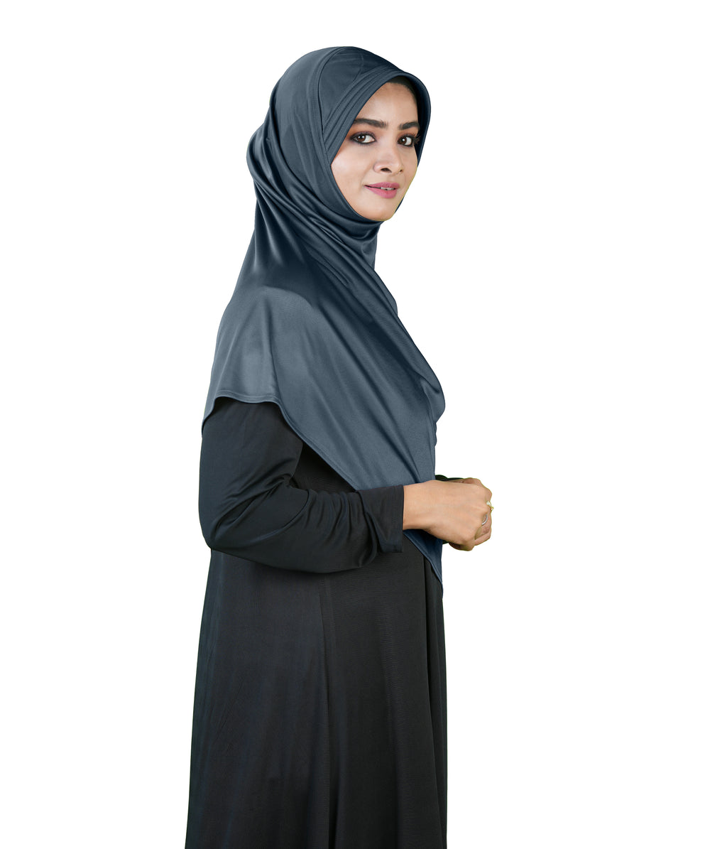 Mehar Famya Elegant Modest Hijab with Lace-Up Shoulder